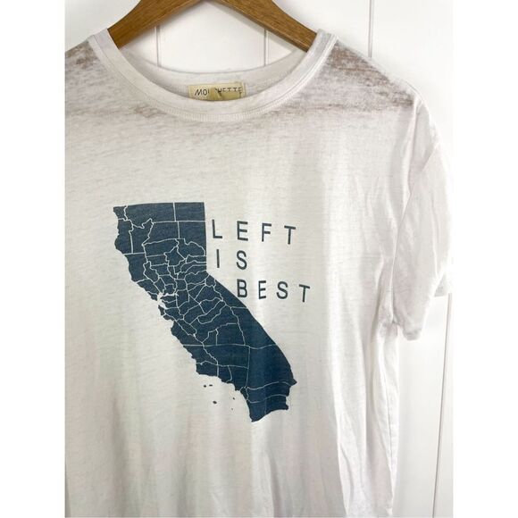 UO Mouchette Graphic California‎ Left is Best Shirt Size L - Picture 3 of 10